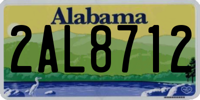 AL license plate 2AL8712