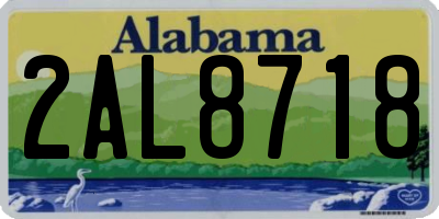 AL license plate 2AL8718