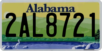 AL license plate 2AL8721