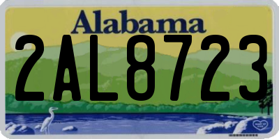 AL license plate 2AL8723