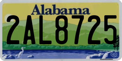 AL license plate 2AL8725