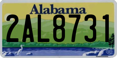 AL license plate 2AL8731
