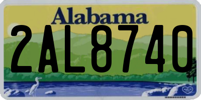 AL license plate 2AL8740
