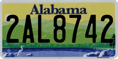 AL license plate 2AL8742