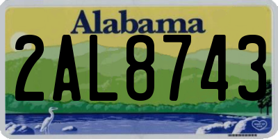 AL license plate 2AL8743