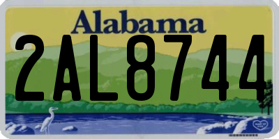 AL license plate 2AL8744