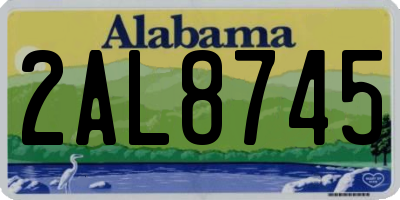 AL license plate 2AL8745