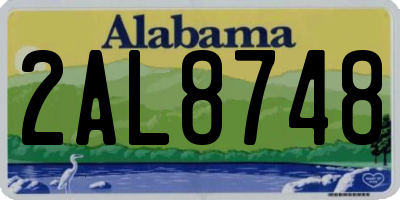 AL license plate 2AL8748