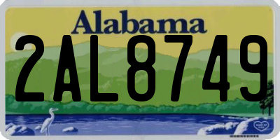 AL license plate 2AL8749