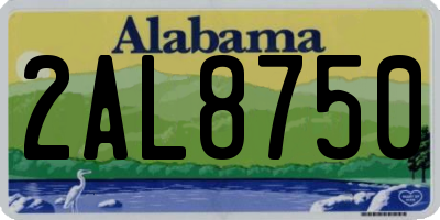 AL license plate 2AL8750