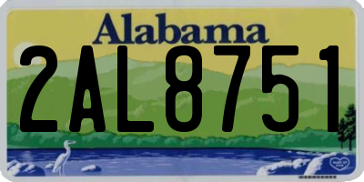 AL license plate 2AL8751