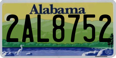 AL license plate 2AL8752