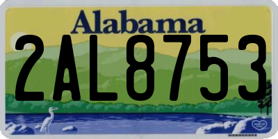 AL license plate 2AL8753