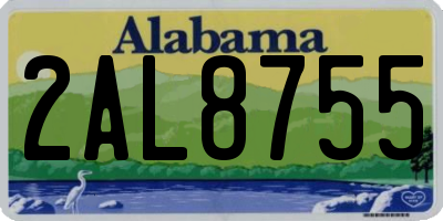 AL license plate 2AL8755