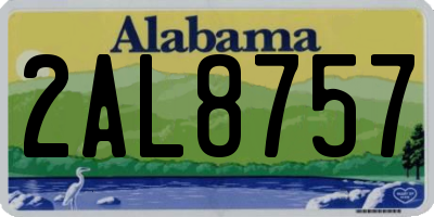 AL license plate 2AL8757