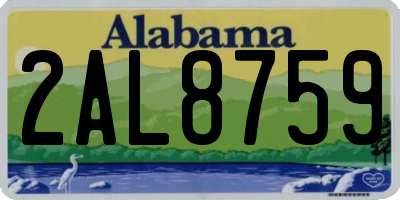 AL license plate 2AL8759