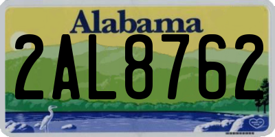 AL license plate 2AL8762