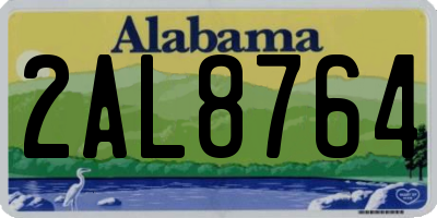 AL license plate 2AL8764