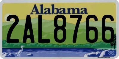 AL license plate 2AL8766