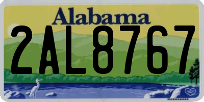 AL license plate 2AL8767