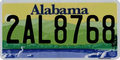 AL license plate 2AL8768