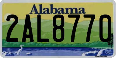 AL license plate 2AL8770