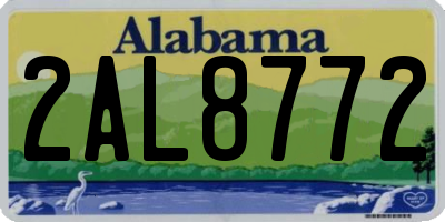 AL license plate 2AL8772