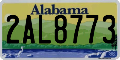 AL license plate 2AL8773