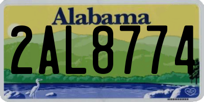AL license plate 2AL8774