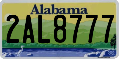 AL license plate 2AL8777