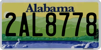 AL license plate 2AL8778