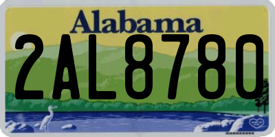 AL license plate 2AL8780