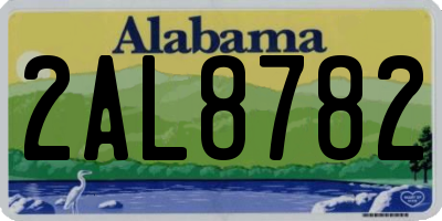 AL license plate 2AL8782