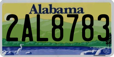 AL license plate 2AL8783