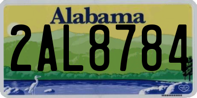 AL license plate 2AL8784