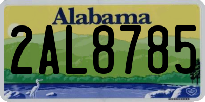 AL license plate 2AL8785