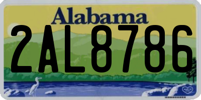 AL license plate 2AL8786
