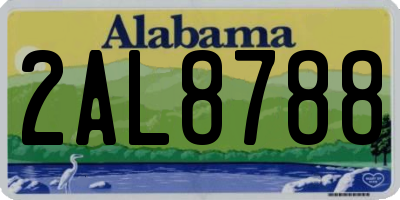 AL license plate 2AL8788