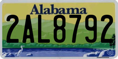 AL license plate 2AL8792