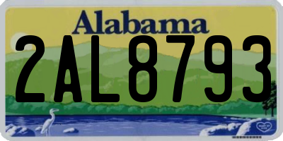 AL license plate 2AL8793
