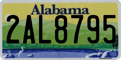 AL license plate 2AL8795