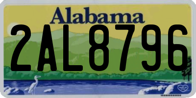 AL license plate 2AL8796