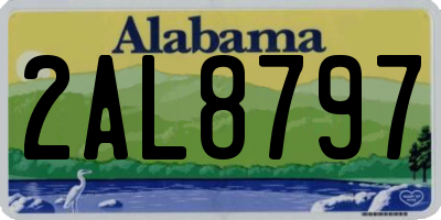 AL license plate 2AL8797