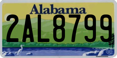 AL license plate 2AL8799
