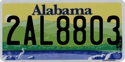 AL license plate 2AL8803