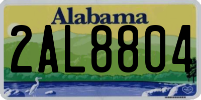 AL license plate 2AL8804