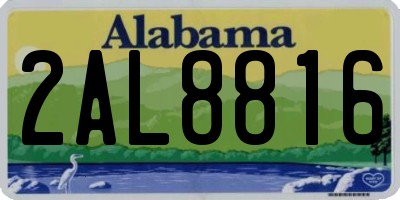 AL license plate 2AL8816