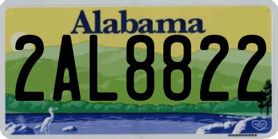 AL license plate 2AL8822