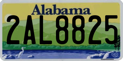 AL license plate 2AL8825