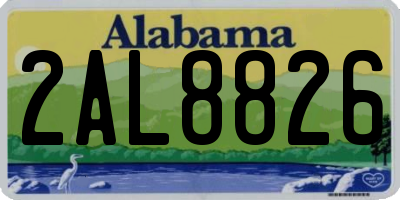 AL license plate 2AL8826